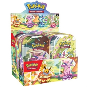 Prismatic Evolutions - Mini Tin Display - Pokemon kort (8 stk i alt) (Display)